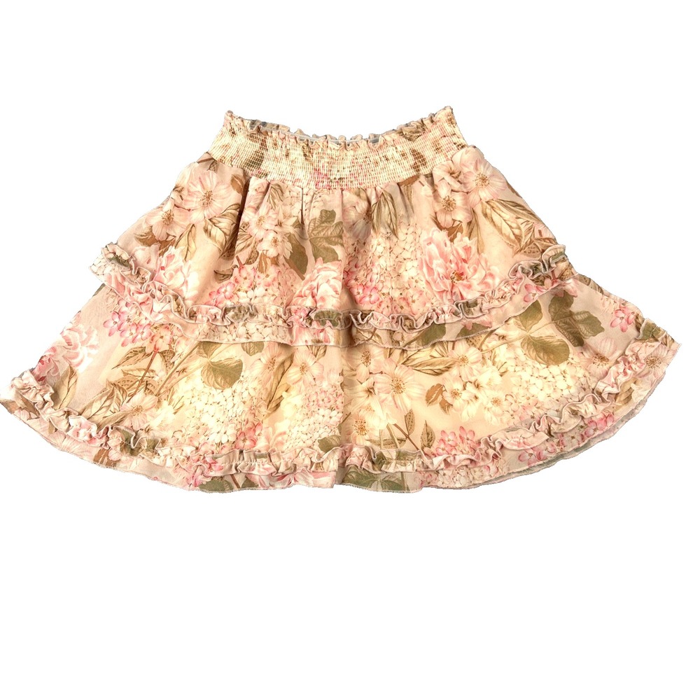 Show Me Your Mumu Shae Skirt in Hydrangea Blooms Size‎ Large Blush Pink Fairy